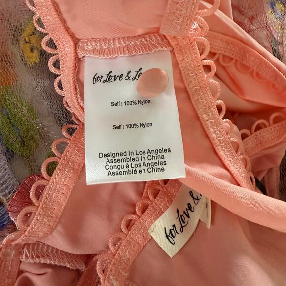 For Love and Lemons maxi dress floral embroidery sheer Medium - Picture 15 of 15